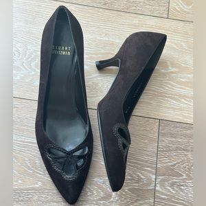 90’s Stuart Weitzman Heeled shoes , size 7.5 ,dark brown suede ,2.00 inch heel ,
